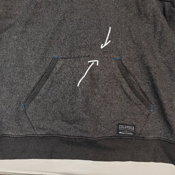 Columbia Mens Heathered Gray 1/4 Zip Pullover Sweatshirt With Kangaroo Pocket L - Picture 3 of 11